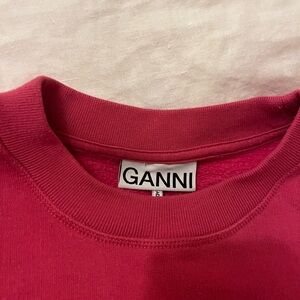 Ganni Fuchsia Crewneck Sweatshirt